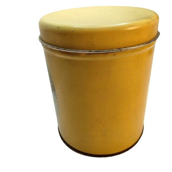 Vintage Coca Cola Tin Canister Yellow Lady Holding Coke Lidded Retro 1980s - Picture 4 of 11